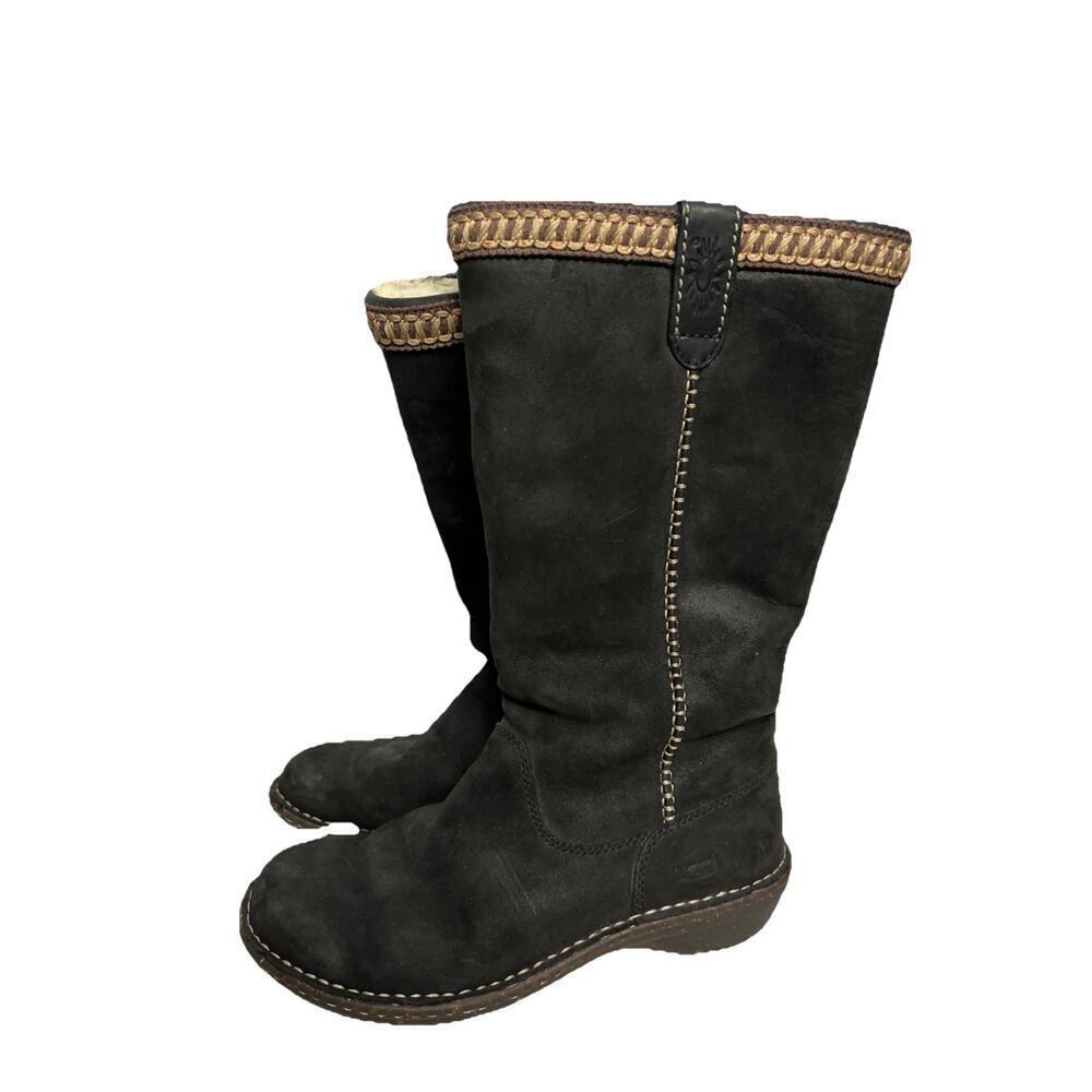 UGG AUSTRALIA 5139 – Swell Tall Leather Suede Sheepskin Boots Womens 8